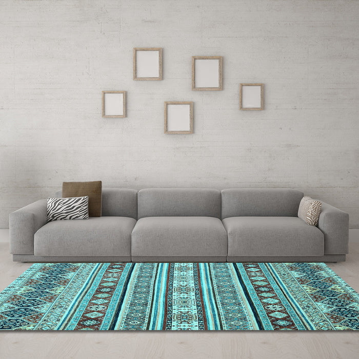 Machine Washable Abstract Light Blue Modern Rug in a Living Room, wshabs2428lblu