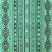 Square Abstract Turquoise Modern Rug, abs2428turq