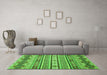 Machine Washable Abstract Green Modern Area Rugs in a Living Room,, wshabs2428grn