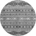 Round Machine Washable Abstract Gray Modern Rug, wshabs2428gry