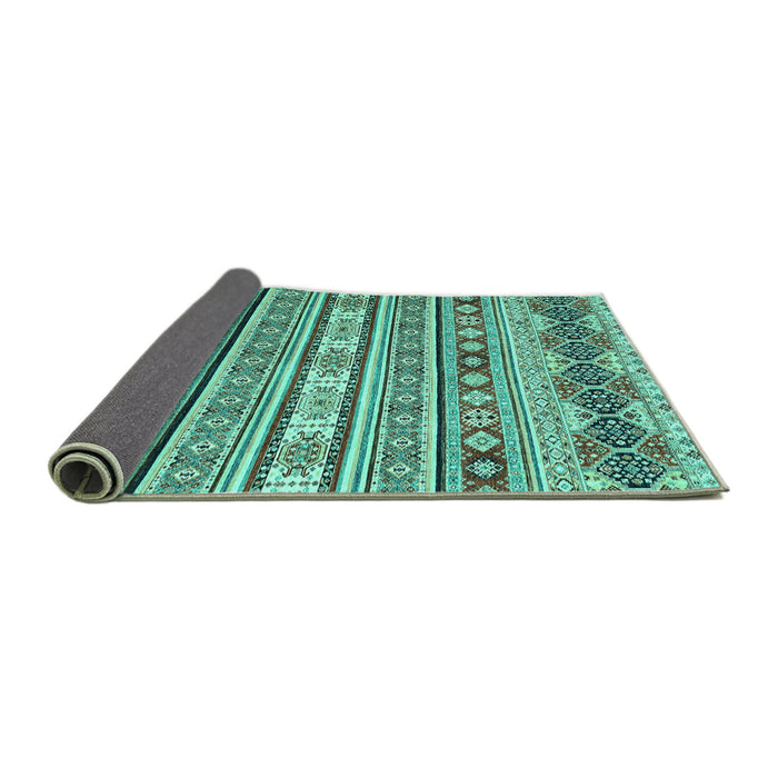 Sideview of Abstract Turquoise Modern Rug, abs2428turq