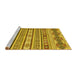 Sideview of Machine Washable Abstract Yellow Modern Rug, wshabs2428yw