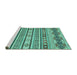 Sideview of Machine Washable Abstract Turquoise Modern Area Rugs, wshabs2428turq