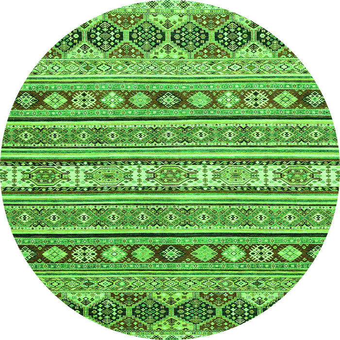 Round Abstract Green Modern Rug, abs2428grn
