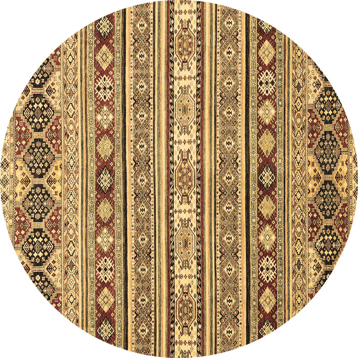 Round Abstract Brown Modern Rug, abs2428brn