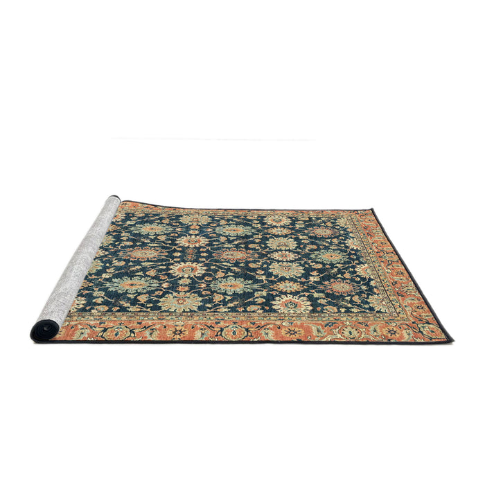 Sideview of Machine Washable Abstract Brown Sugar Brown Rug, wshabs2429