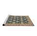 Sideview of Machine Washable Abstract Brown Sugar Brown Rug, wshabs2429