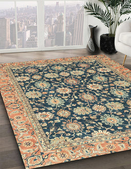 Machine Washable Abstract Brown Sugar Brown Rug in a Family Room, wshabs2429