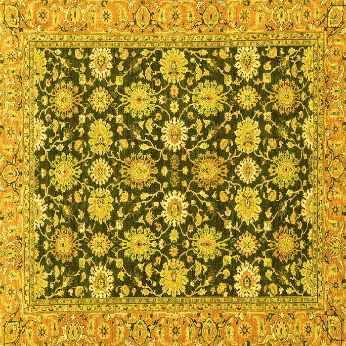 Square Machine Washable Abstract Yellow Modern Rug, wshabs2429yw
