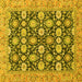 Square Machine Washable Abstract Yellow Modern Rug, wshabs2429yw