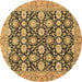 Round Machine Washable Abstract Brown Modern Rug, wshabs2429brn