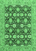 Machine Washable Abstract Emerald Green Modern Area Rugs, wshabs2429emgrn