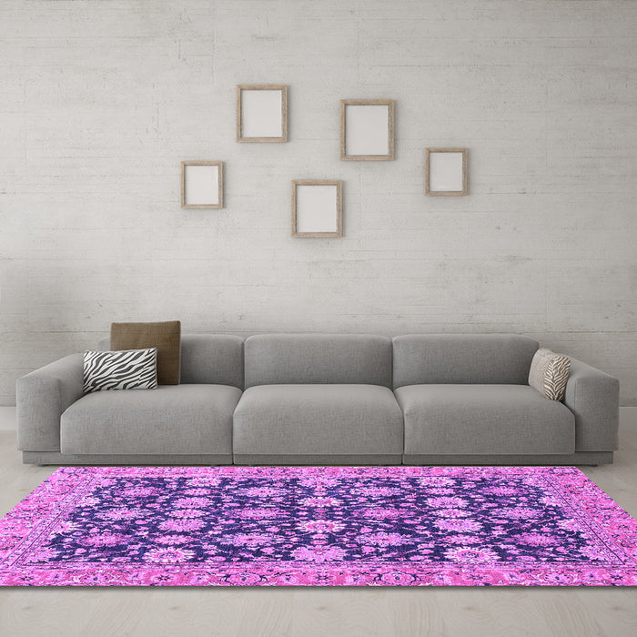 Machine Washable Abstract Purple Modern Area Rugs in a Living Room, wshabs2429pur
