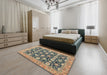 Abstract Brown Modern Rug in a Bedroom, abs2429