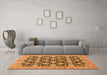 Machine Washable Abstract Orange Modern Area Rugs in a Living Room, wshabs2429org