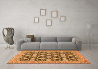 Machine Washable Abstract Orange Modern Rug, wshabs2429org