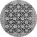 Round Machine Washable Abstract Gray Modern Rug, wshabs2429gry