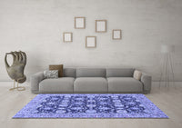 Machine Washable Abstract Blue Modern Rug, wshabs2429blu