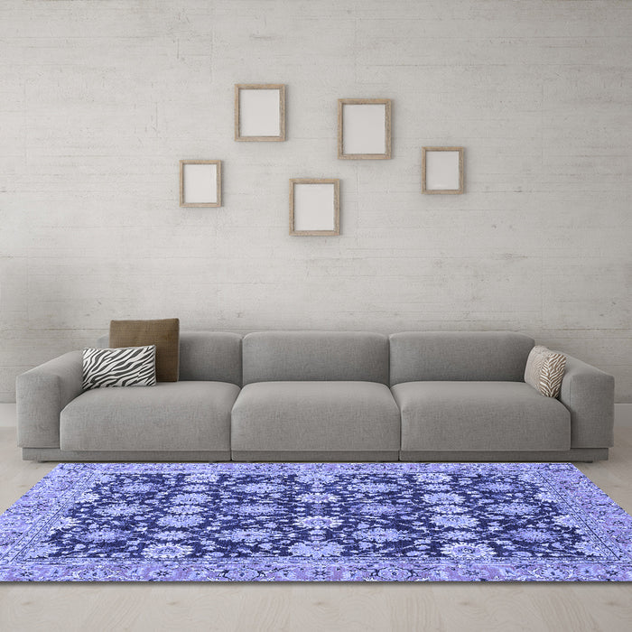 Machine Washable Abstract Blue Modern Rug in a Living Room, wshabs2429blu