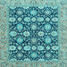 Square Machine Washable Abstract Light Blue Modern Rug, wshabs2429lblu