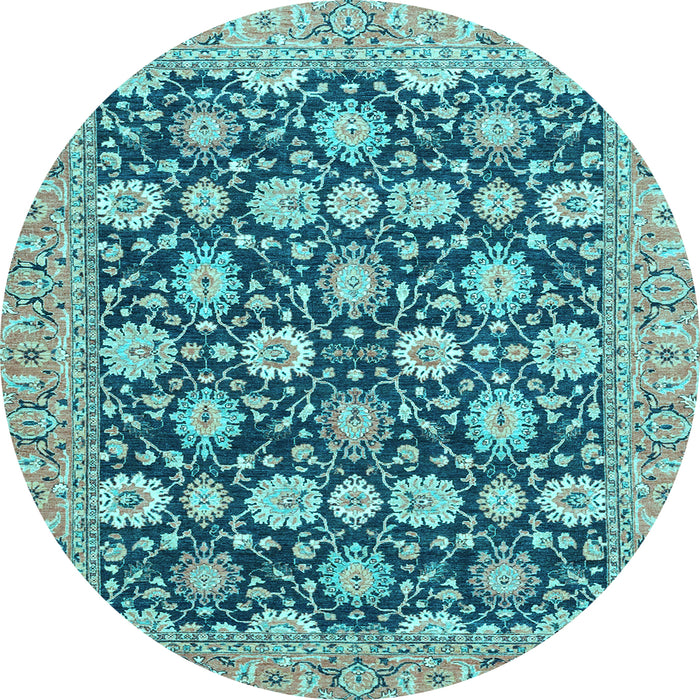 Round Machine Washable Abstract Light Blue Modern Rug, wshabs2429lblu