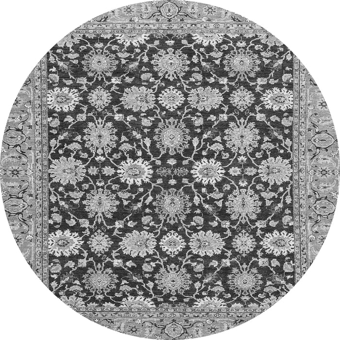 Round Abstract Gray Modern Rug, abs2429gry