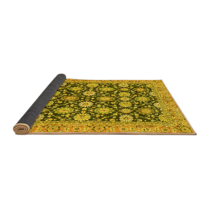 Sideview of Abstract Yellow Modern Rug, abs2429yw