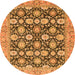 Round Abstract Orange Modern Rug, abs2429org