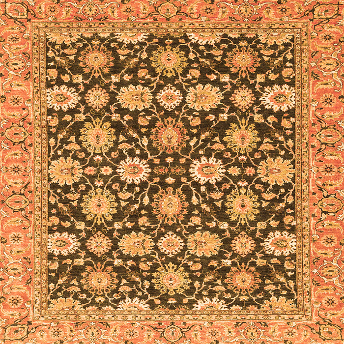 Square Abstract Orange Modern Rug, abs2429org