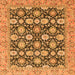 Square Abstract Orange Modern Rug, abs2429org