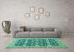 Machine Washable Abstract Turquoise Modern Area Rugs in a Living Room,, wshabs2429turq