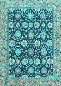 Abstract Light Blue Modern Rug, abs2429lblu