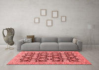 Machine Washable Abstract Red Modern Rug, wshabs2429red