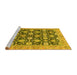 Sideview of Machine Washable Abstract Yellow Modern Rug, wshabs2429yw