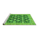 Sideview of Machine Washable Abstract Green Modern Area Rugs, wshabs2429grn