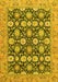 Machine Washable Abstract Yellow Modern Rug, wshabs2429yw