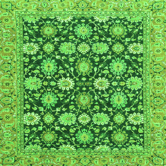 Square Machine Washable Abstract Green Modern Area Rugs, wshabs2429grn