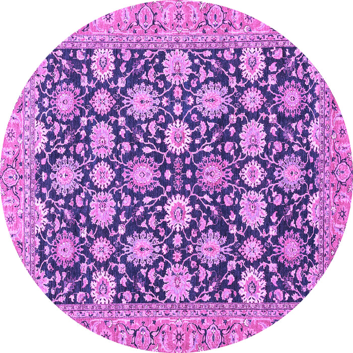 Round Abstract Purple Modern Rug, abs2429pur