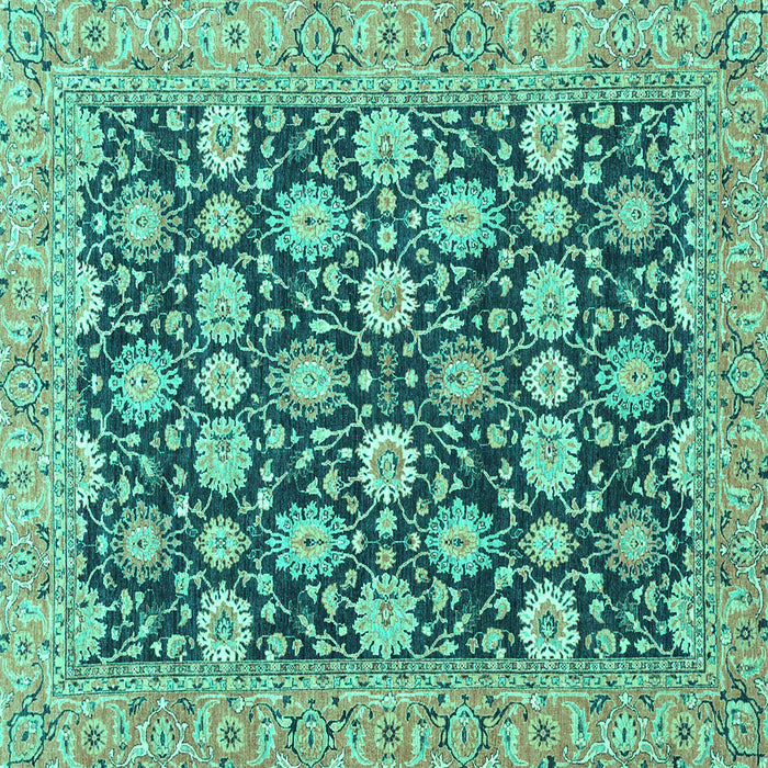 Square Abstract Turquoise Modern Rug, abs2429turq