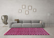 Machine Washable Checkered Pink Modern Rug in a Living Room, wshabs242pnk