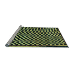 Sideview of Machine Washable Checkered Light Blue Modern Rug, wshabs242lblu