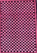 Machine Washable Checkered Pink Modern Rug, wshabs242pnk