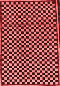 Checkered Red Modern Rug, abs242red