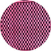 Round Checkered Pink Modern Rug, abs242pnk