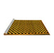 Sideview of Machine Washable Checkered Yellow Modern Rug, wshabs242yw