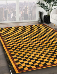 Abstract Red Checkered Rug, abs242