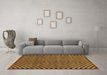 Machine Washable Checkered Brown Modern Rug in a Living Room,, wshabs242brn