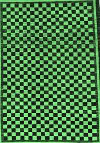 Checkered Emerald Green Modern Rug, abs242emgrn