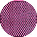 Round Machine Washable Checkered Purple Modern Area Rugs, wshabs242pur