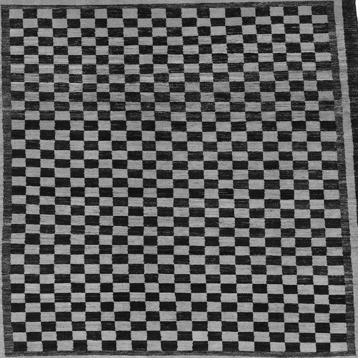 Square Machine Washable Checkered Gray Modern Rug, wshabs242gry